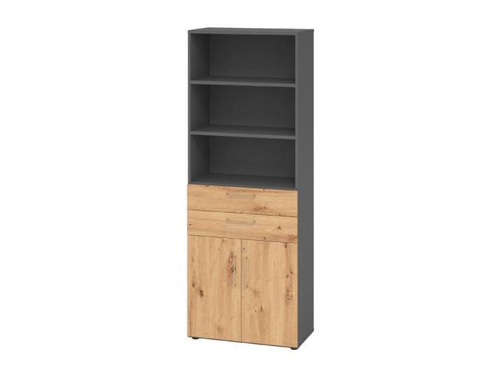 bümö Aktenschrank smart Kombischrank - mit Schubladen Dekor: Graphit/Asteiche, grau, Graphit/Asteiche von OTTO