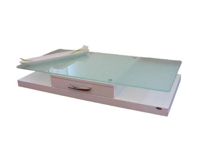 carl svensson Couchtisch Design Tisch V-470 Weiß Milchglas Glas Carl Svensson, weiß, Schubladen: 2 St., Weiß / Milchglas von OTTO