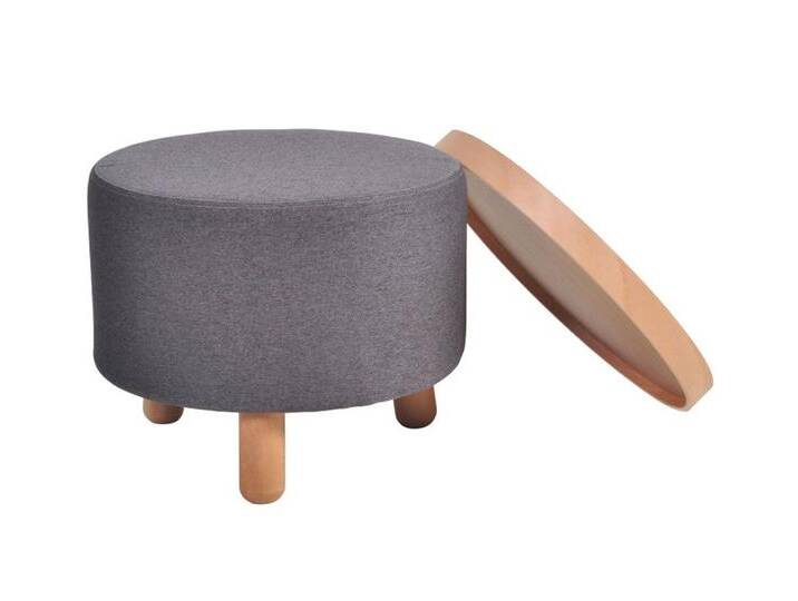dasmöbelwerk Sitzhocker Molde Hocker Beistelltisch mit Tablett grau, abnehmbare Ablagefläche, grau, Grau dasmöbelwerk Sitzhocker Molde Hocker Beistelltisch mit Tablett grau, abnehmbare Ablagefläche, grau, Grau von OTTO