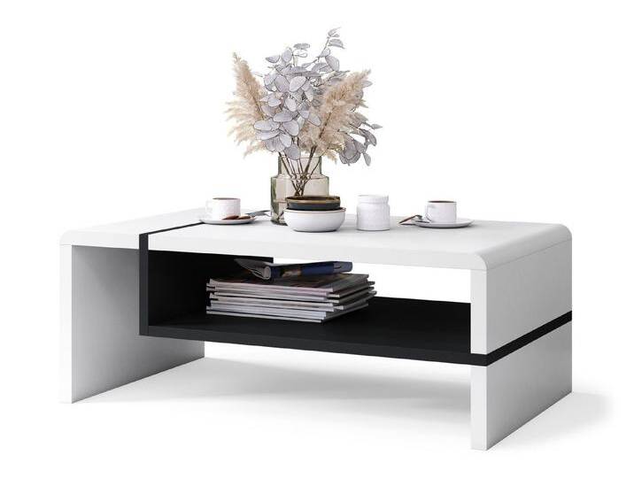 designimpex Couchtisch Design Wohnzimmertisch Folk 01 Tisch mit Ablagefläche, schwarz weiß, Weiß matt / Schwarz matt von OTTO