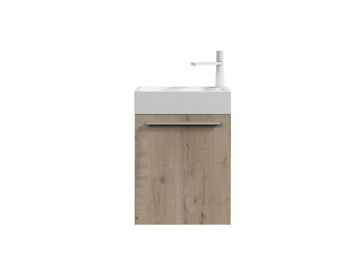 doporro Badezimmer-Set Badmöbel-Set Gäste WC Waschbecken Waschtisch mit Unterschrank PISA, Eiche Greige von OTTO
