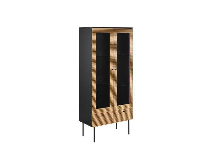 dynamic24 Standvitrine Kouvola Vitrine 2-türig Eiche Echtholzfurnier, braun von OTTO
