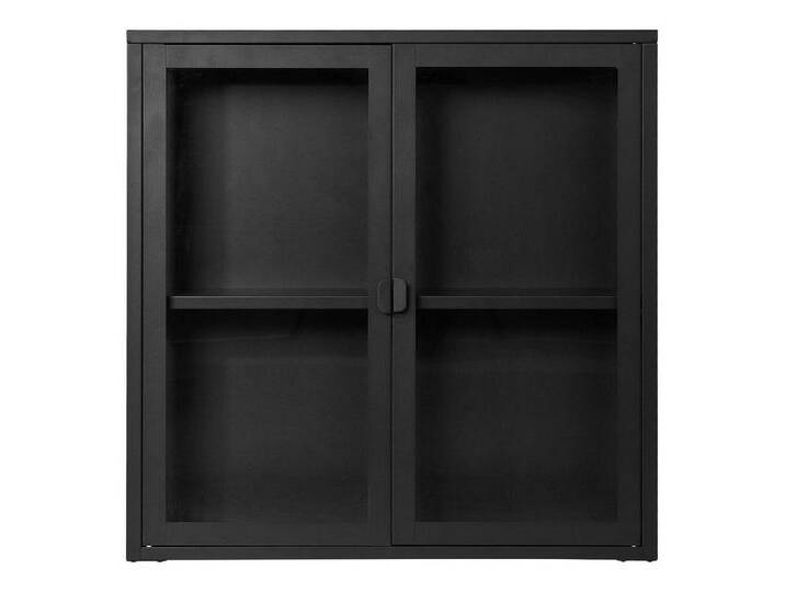ebuy24 Vitrine Brisbane Vitrinenschrank Wandhängend, 2 Glas Türen, schwarz, Schwarz von OTTO