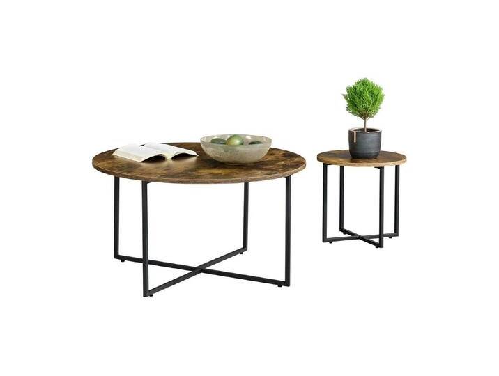 en.casa Beistelltisch (2er-Set), »Härjedalen« Tischset 2er Set Wohnzimmertische Dunkler Holzton, braun von OTTO