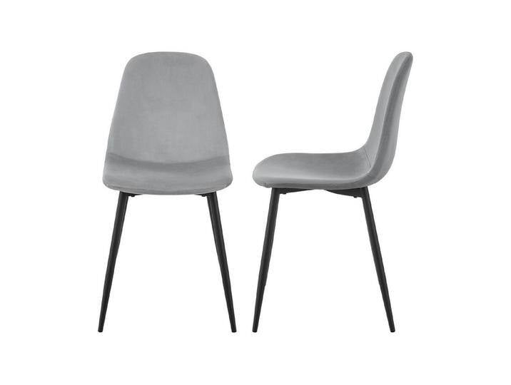 en.casa Esszimmerstuhl (Set), »Nöstach« Polsterstuhl 2er Set Samtbezug Stahlbeine Grau, grau, Grau von OTTO