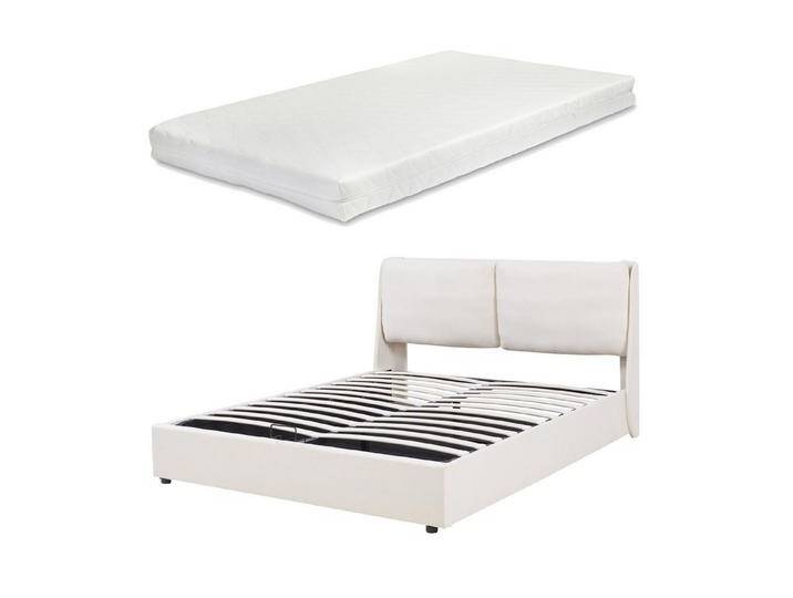 en.casa Polsterbett, »Lunner« Doppelbett mit Matratze und Bettkasten 160 x 200 cm Beige, beige, mit Matratze, Kaltschaummatratze, Beige en.casa Polsterbett, »Lunner« Doppelbett mit Matratze und Bettkasten 160 x 200 cm Beige, beige, mit Matratze, Kaltschaummatratze, Beige von OTTO