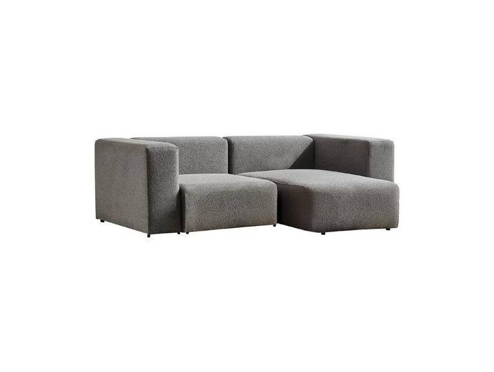 en.casa Sofa, 2 Teile, »Suldal« 2-Sitzer Modulsofa mit Longchair Webstoff Grau, grau, grau von OTTO
