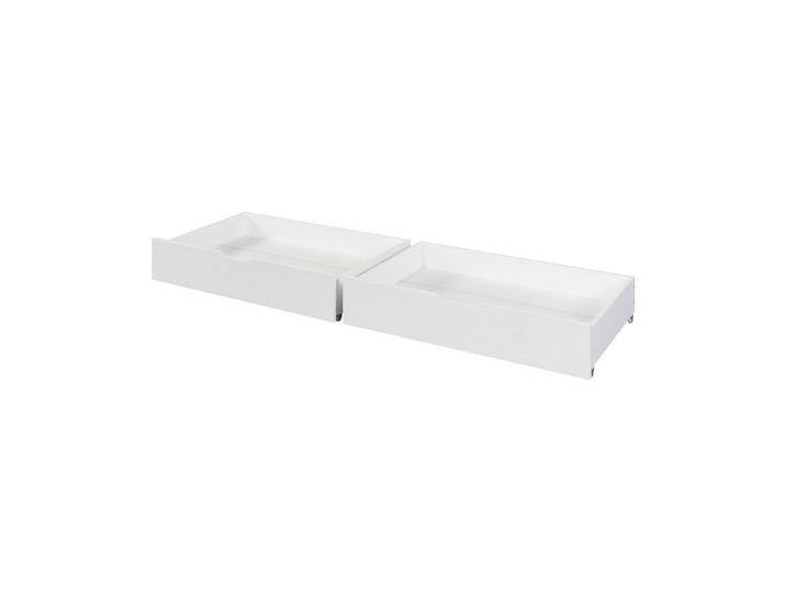 en.casa Unterbettkommode (Set, 2er Set), »Ydre« Bettkasten mit Rollen Holz 97,5 x 62 x 22 cm Weiß, weiß von OTTO