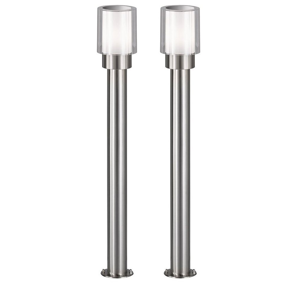 etc-shop Außen-Stehlampe, Leuchtmittel nicht inklusive, Aussenlampe Gartenlampen Aussen silber Stehleuchte Wegeleuchten von etc-shop