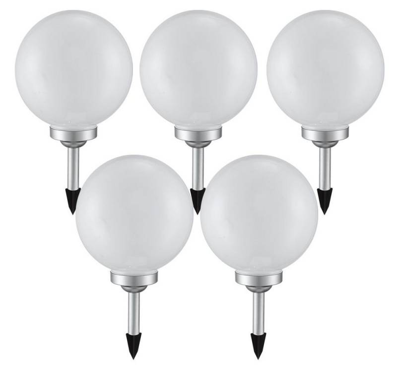 etc-shop LED Solarleuchte, LED-Leuchtmittel fest verbaut, Solarleuchte Kugel Garten Kugelleuchte Solar LED Gartendeko von etc-shop