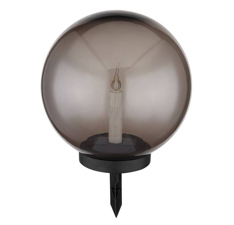 GLOBO LIGHTING LED Solarleuchte, LED-Leuchtmittel fest verbaut, Warmweiß, Solarleuchte Feuereffekt Außenlampe LED Kerze Kugelleuchte rauch von GLOBO LIGHTING