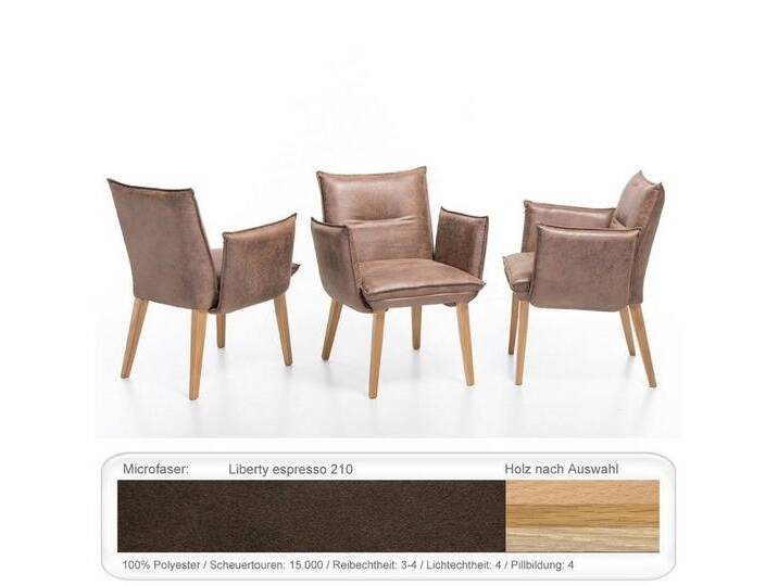 expendio Esszimmersessel Gerit 2, Eiche bianco, Liberty espresso 210 aus Massivholz, braun, Eiche bianco, Liberty espresso 210 von OTTO