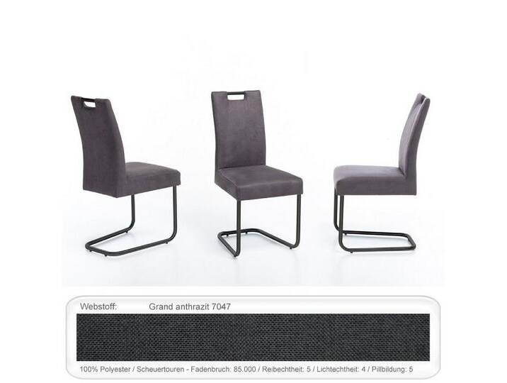expendio Freischwinger Kato (Spar-Set, 4 St), Grand anthrazit 7047 mit belastbarem Metallgestell, grau, Grand anthrazit 7047 von OTTO