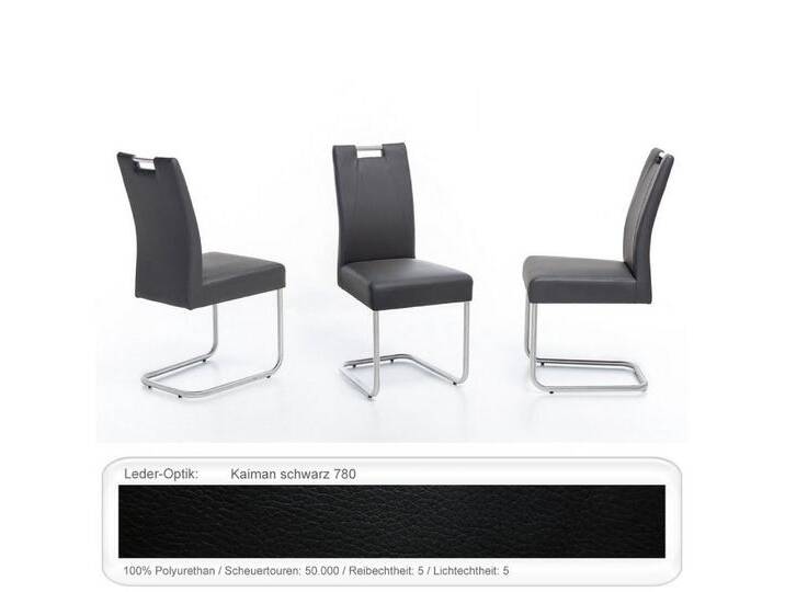 expendio Freischwinger Kato (Spar-Set, 4 St), Kaiman schwarz 780 mit belastbarem Edelstahlgestell, schwarz, Kaiman schwarz 780 von OTTO