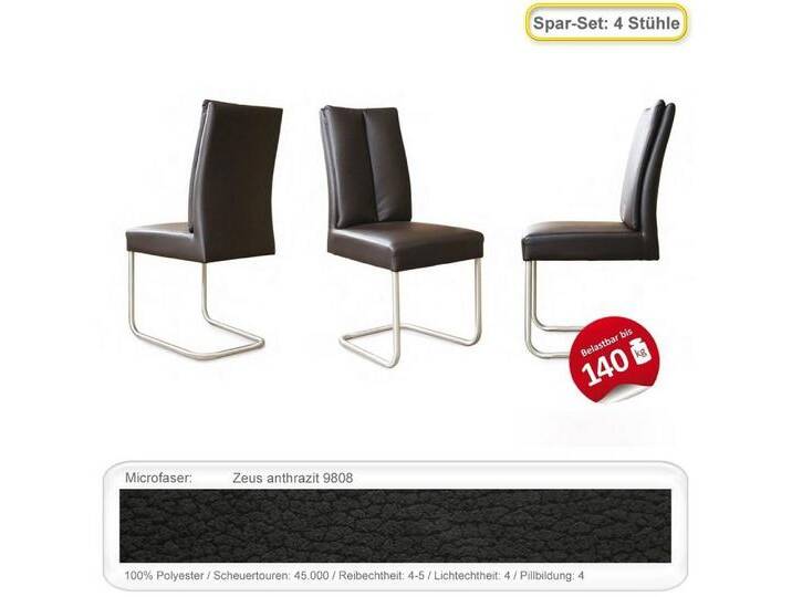 expendio Freischwinger Tina 2 (Spar-Set, 4 St), Schwingstuhl Zeus anthrazit (9809), grau, Zeus anthrazit (9809), Zeus anthrazit (9809) von OTTO