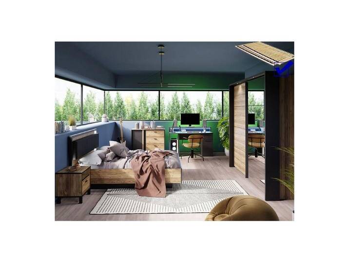 expendio Jugendzimmer-Set Hailey 20, (Spar-Set, 5-tlg), Alpine Picea Nb. / schwarz, beige schwarz, ohne Kranz von OTTO