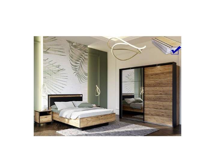 expendio Jugendzimmer-Set Hailey 24, (Spar-Set, 6-tlg), Alpine Picea Nb. / schwarz, beige schwarz, ohne Kranz von OTTO