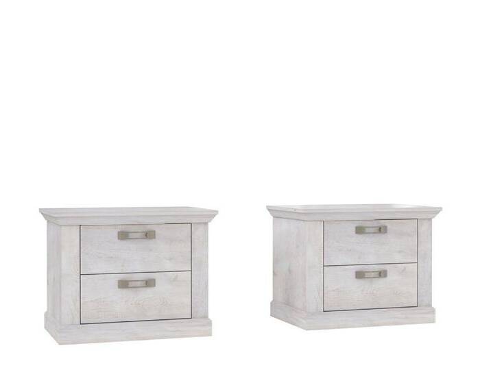 expendio Nachtkommode Kasimir 71 (Spar-Set, 2 St), Nachttisch Pinie weiss im Landhausstil 66x48x45 cm, weiß von OTTO