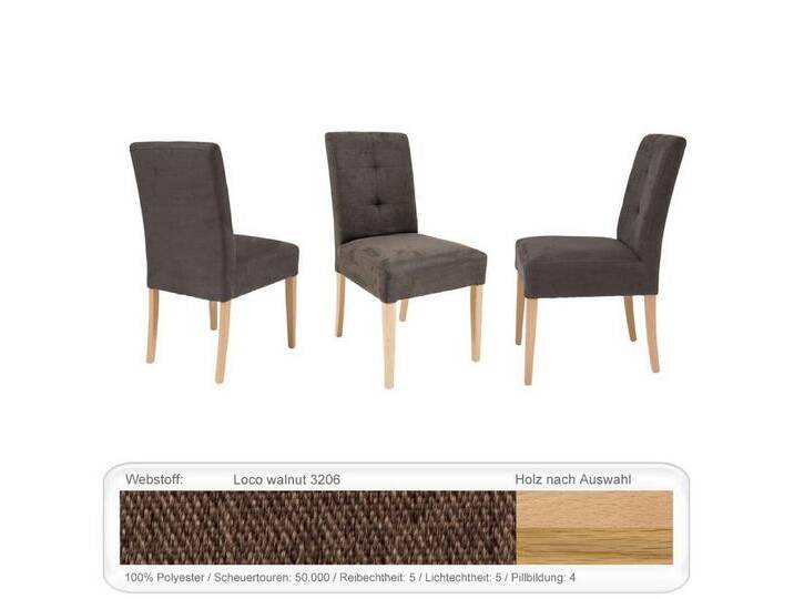 expendio Polsterstuhl Agnes 2 (Spar-Set, 4 St), Buche natur lackiert, Loco walnut 3206 aus Massivholz, braun, Buche natur lackiert, Loco walnut 3206 von OTTO