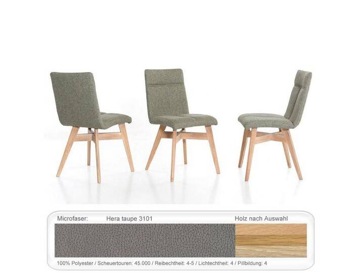 expendio Polsterstuhl Aranel, Eiche bianco geölt Hera taupe 3101 aus Massivholz, grau, Eiche bianco geölt, Hera taupe 3101 von OTTO