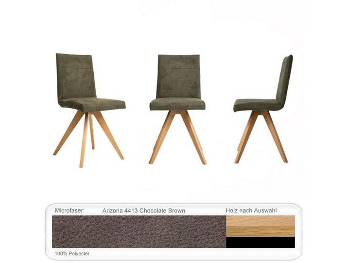 expendio Polsterstuhl Caja, Buche schwarz lackiert, Arizona Chocolate Brown 4413 aus Massivholz, braun, Buche schwarz lackiert von OTTO