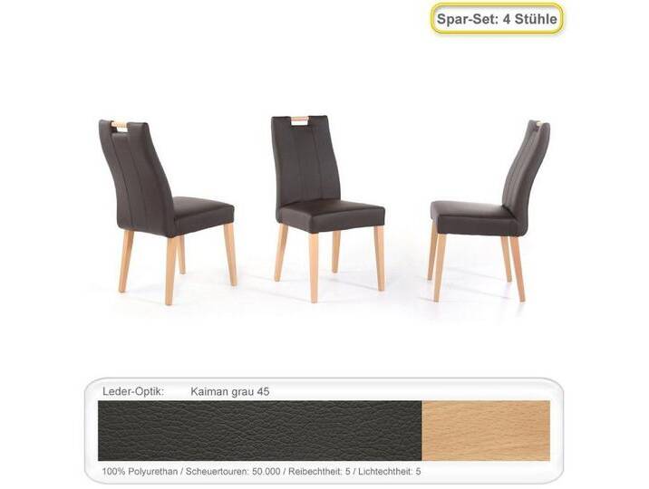 expendio Polsterstuhl Joana (Spar-Set, 4 St), Polsterstuhl Buche natur Kaiman grau, grau, Kaiman grau, Kaiman grau von OTTO