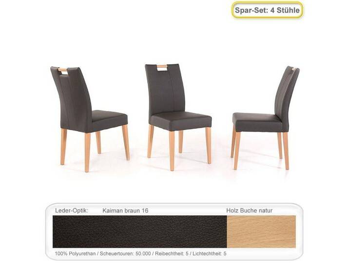 expendio Polsterstuhl Louisa (Spar-Set, 4 St), Polsterstuhl Buche natur Kaiman braun, braun, Kaiman braun, Kaiman braun von OTTO