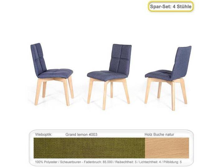 expendio Polsterstuhl Manja 2 (Spar-Set, 4 St), Polsterstuhl Buche natur Grand lemon (4003), grün, Grand lemon (4003), Grand lemon (4003) von OTTO