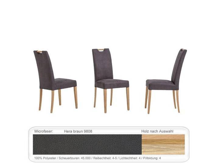 expendio Polsterstuhl Silvana, Eiche bianco lackiert, Hera braun 9808 aus Massivholz mit Holzgriff, braun, Eiche bianco lackiert, Hera braun 9808 von OTTO