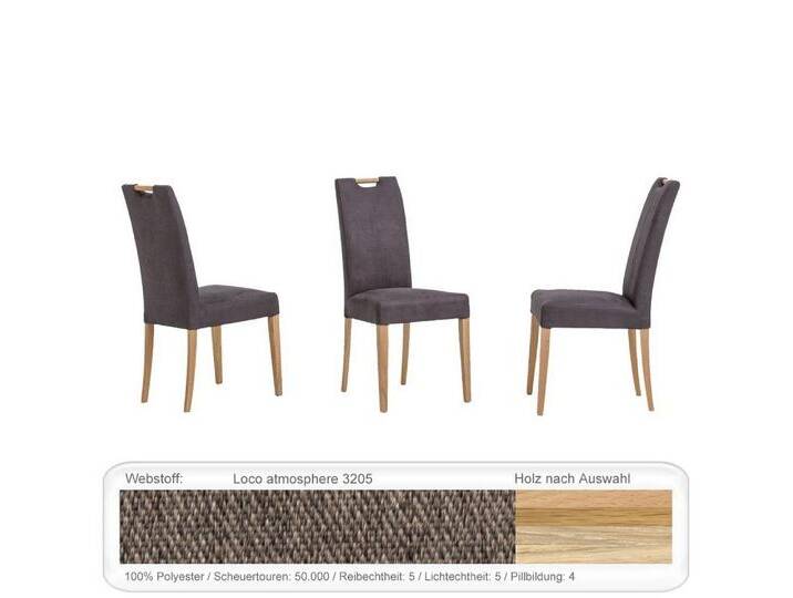 expendio Polsterstuhl Silvana (Spar-Set, 4 St), Eiche sonoma, Loco atmosphere 3205 aus Massivholz mit Holzgriff, braun, Eiche sonoma lackiert von OTTO