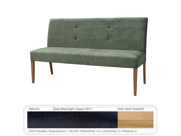 expendio Sitzbank Agnes 1, Buche natur, Elisa Moonlight Ocean 5511 162x94x63 cm aus Massivholz, blau, Buche natur lackiert, Elisa Moonlight Ocean 5511 von OTTO