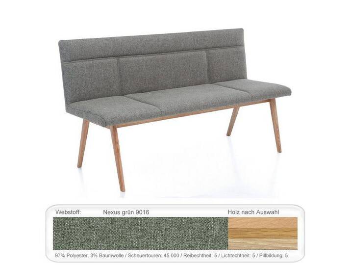 expendio Sitzbank Aranel, Eiche bianco geölt, Nexus grün 9016 160x87x58 cm aus Massivholz, grün, Eiche bianco geölt, Nexus grün 9016 von OTTO