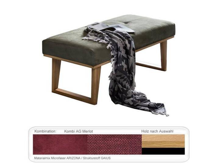 expendio Sitzbank Caja, Buche natur, Kombi AG Merlot 130x49x66 Komfortsitz und Wellenfederung, rot, Buche natur lackiert, Kombi AG Merlot von OTTO