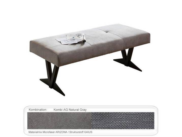 expendio Sitzbank Eda 3, Kombi AG Natural Gray 130x49x55 mit Komfortschaum und Wellenfederung, grau, Kombi AG Natural Gray von OTTO