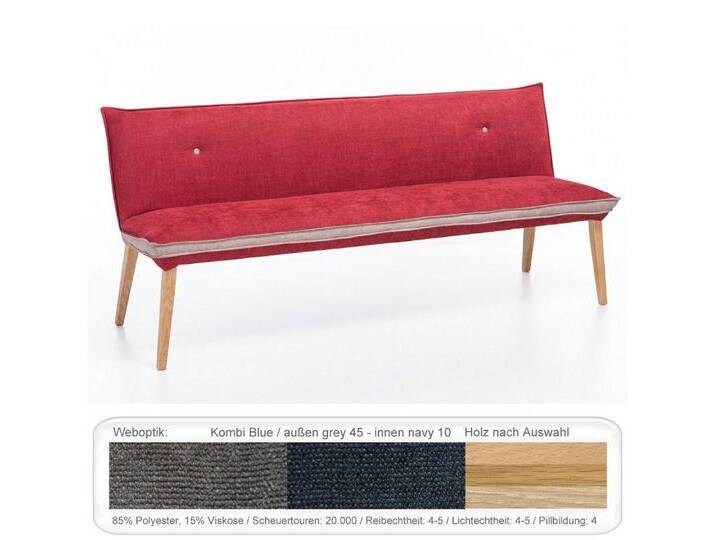 expendio Sitzbank Gerit 1, Buche natur lackiert, grey/navy 160x86x67 cm aus Massivholz, blau, Buche natur lackiert, Kombi Fleckless - grey/navy von OTTO