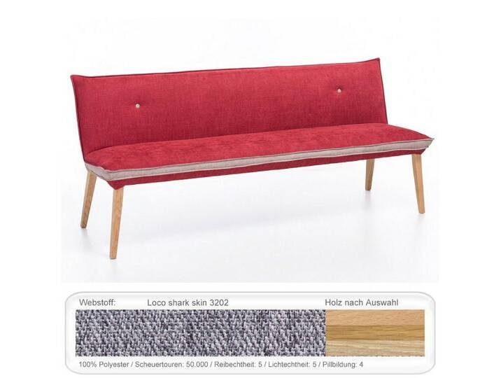 expendio Sitzbank Gerit 1, Eiche natur lackiert, Loco shark skin 3202 160x86x67 cm aus Massivholz, grau, Eiche natur lackiert, Loco shark skin 3202 von OTTO