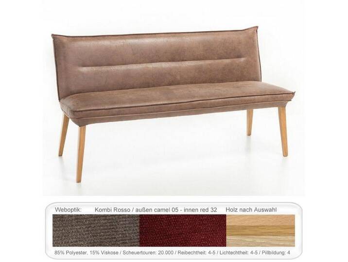 expendio Sitzbank Gerit 2, Buche natur, Kombi Fleckless - camel/red 160x86x67 cm aus Massivholz, rot, Buche natur lackiert von OTTO