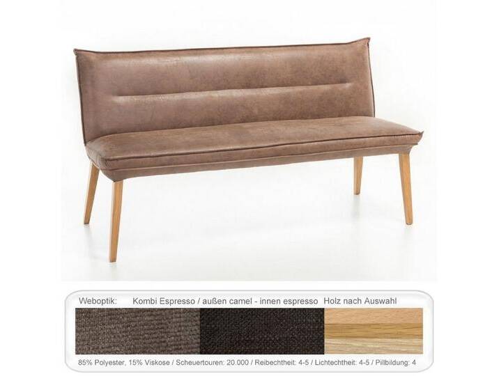 expendio Sitzbank Gerit 2, Eiche bianco, Kombi Fleckless - camel/espresso 160x86x67 Massivholz, braun, Eiche bianco lackiert von OTTO