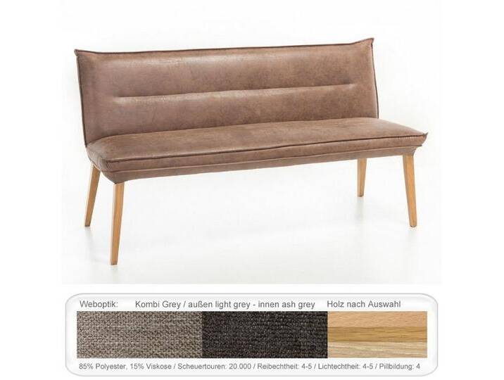 expendio Sitzbank Gerit 2, Eiche natur, Kombi Fleckless - lightgrey/ashgrey 160x86x67 Massivholz, grau, Eiche natur lackiert von OTTO