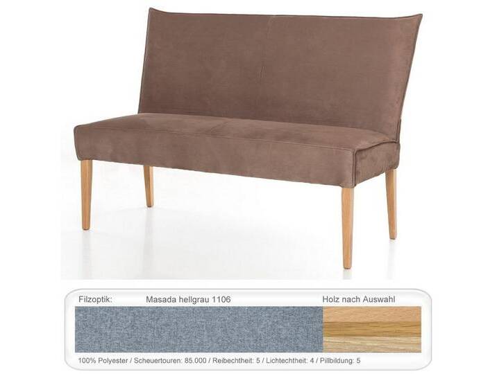 expendio Sitzbank Kiana, Buche natur, Masada hellgrau 1106 163x102x71 cm aus Massivholz, grau, Buche natur lackiert, Masada hellgrau 1106 von OTTO