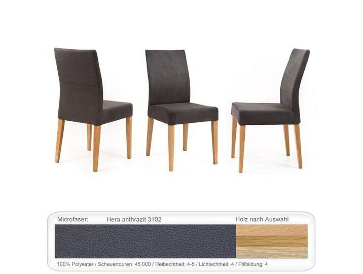 expendio Stuhl Cordia (Spar-Set, 4 St), Eiche natur lackiert, Hera anthrazit 3102 aus Massivholz, grau, Eiche natur lackiert, Hera anthrazit 3102 von OTTO