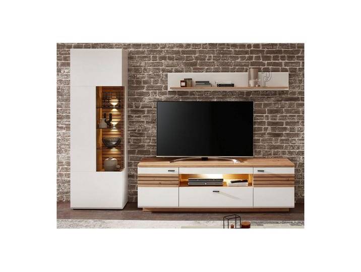 expendio Wohnwand Frederik 34, (Spar-Set, 3-St), weiß matt Artisan Eiche 270x201x47 cm, weiß, ohne Beleuchtung von OTTO