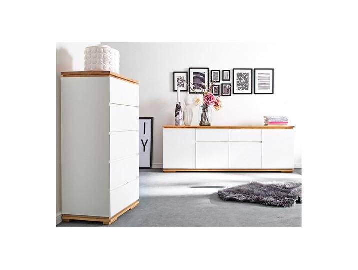 expendio Wohnzimmer-Set Cindro 22, (Spar-Set, 2-St), weiß matt lackiert / Deckplatte: Asteiche massiv, geölt, weiß von OTTO