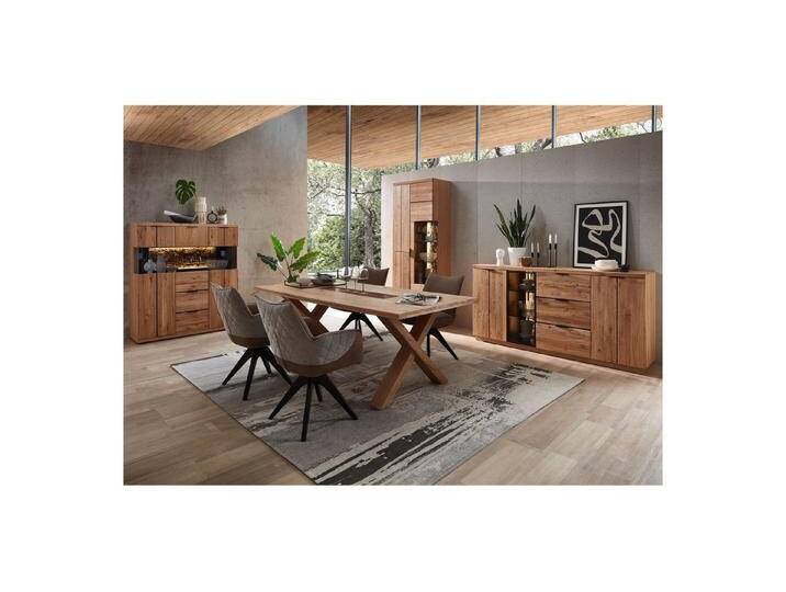 expendio Wohnzimmer-Set Donia 40, (Spar-Set, 4-St), Wildeiche massiv, mit LED, beige von OTTO