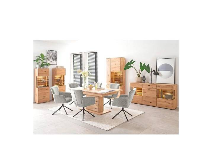 expendio Wohnzimmer-Set Giny 40, (Spar-Set, 5-St), Ast/Balkeneiche massiv dgL. in Kristalleiche geölt, beige, 5 St. von OTTO