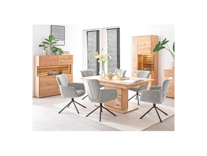 expendio Wohnzimmer-Set Giny 44, (Spar-Set, 9-St), Ast/Balkeneiche massiv dgL. in Kristalleiche geölt, beige, 9 St. von OTTO
