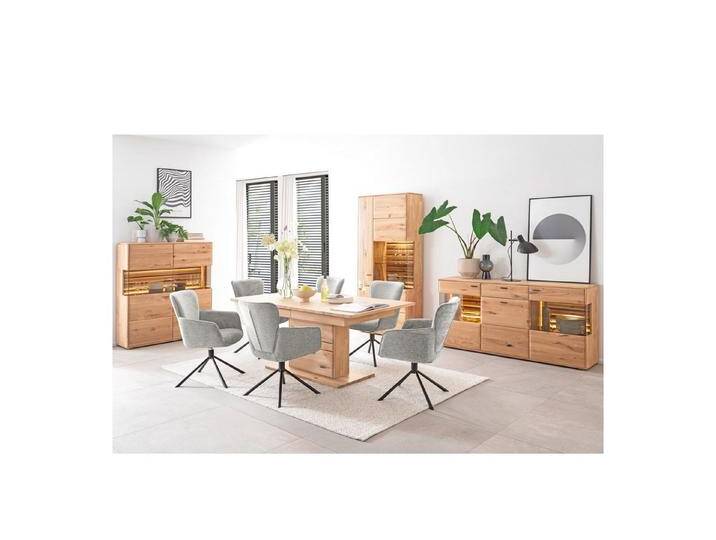 expendio Wohnzimmer-Set Giny 45, (Spar-Set, 10-St), Ast/Balkeneiche massiv dgL. in Kristalleiche geölt, beige von OTTO