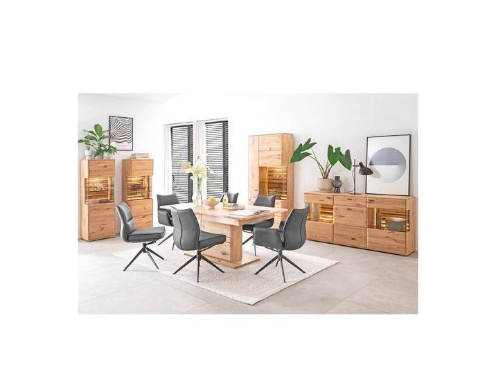 expendio Wohnzimmer-Set Giny 50, (Spar-Set, 5-St), Ast/Balkeneiche massiv dgL. in Kristalleiche geölt, beige, 5 St. von OTTO