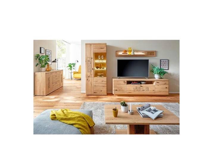 expendio Wohnzimmer-Set Paige 22, (Spar-Set, 5-St), Ast/Balkeneiche massiv durchgehende Lamelle in Kristalleiche geölt, beige von OTTO