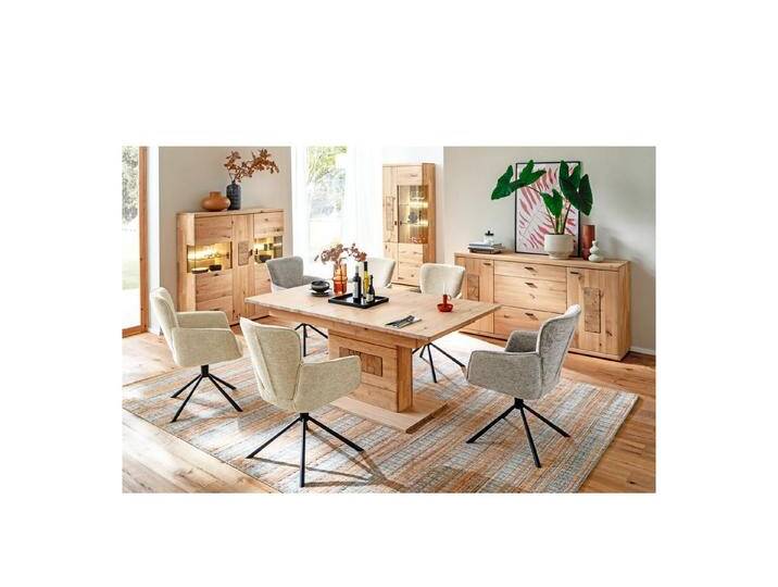 expendio Wohnzimmer-Set Paige 30, (Spar-Set, 10-St), Ast/Balkeneiche massiv durchgehende Lamelle in Kristalleiche geölt, beige, 10 St. von OTTO